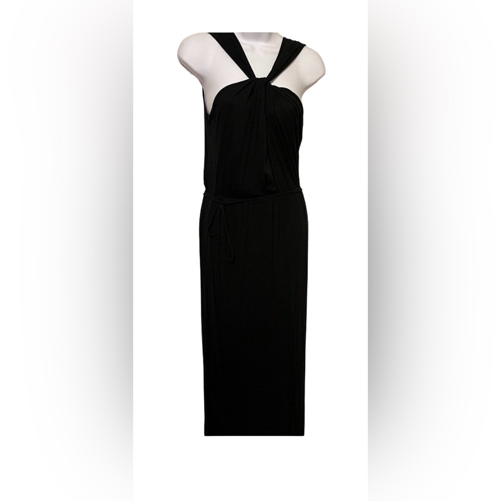 Stunning Tahari black sleeveless maxi dress S/P